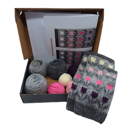 TULIP FIELDS Knitting Kit – Fingerless Gloves
