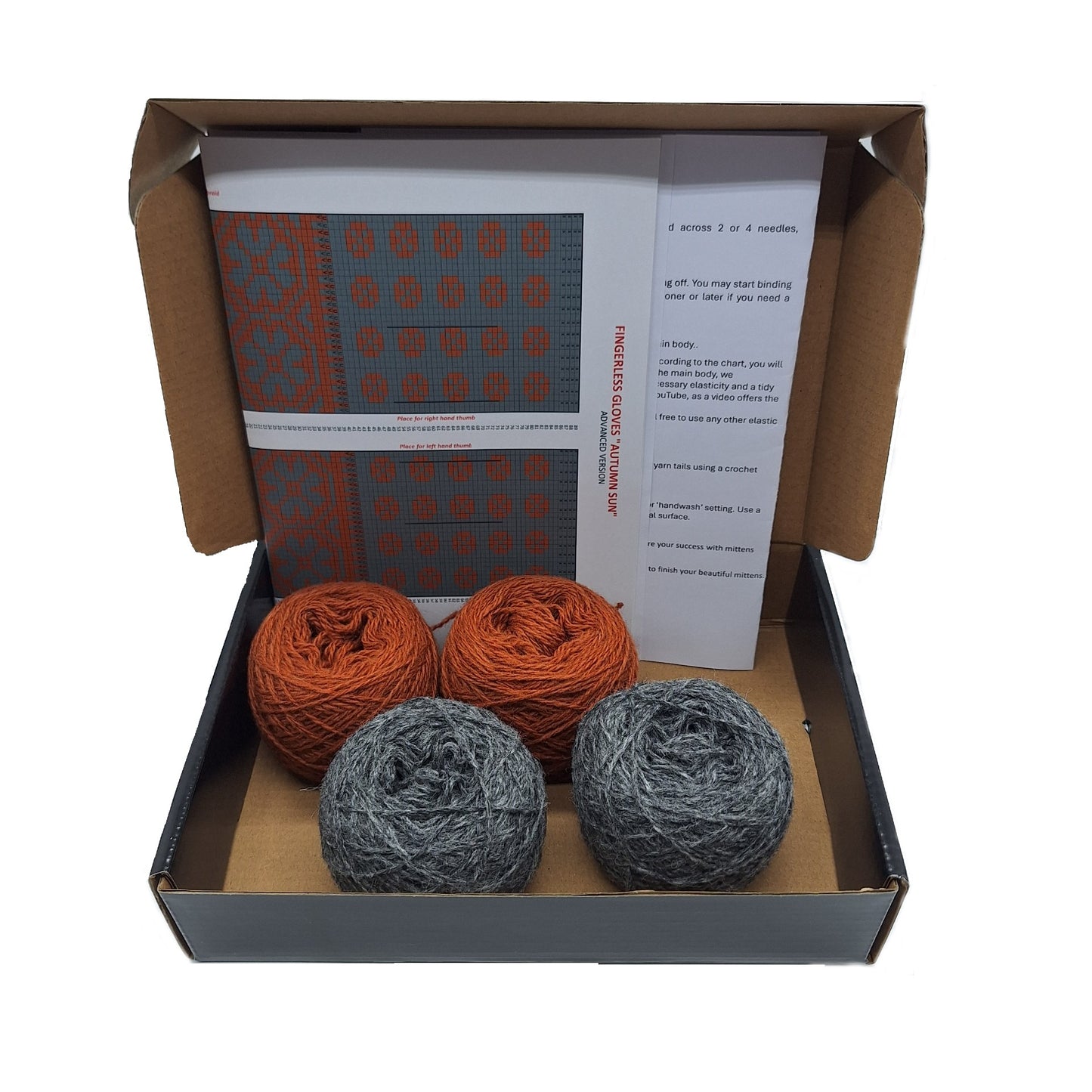 "AUTUMN SUN" FINGERLESS GLOVES  KNITTING KIT