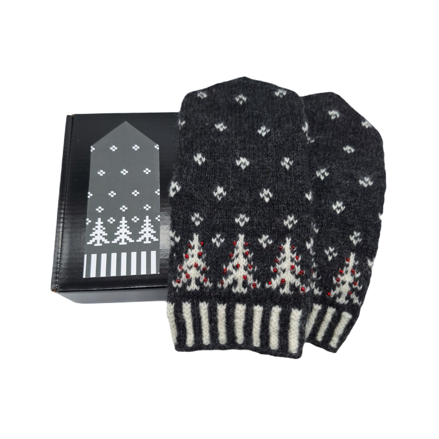 "CHRISTMAS TREES" MITTENS KNITTING KIT