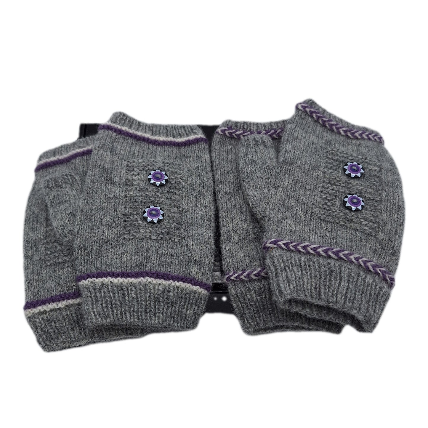 "BUTTONS" FINGERLESS GLOVES KNITTING KIT