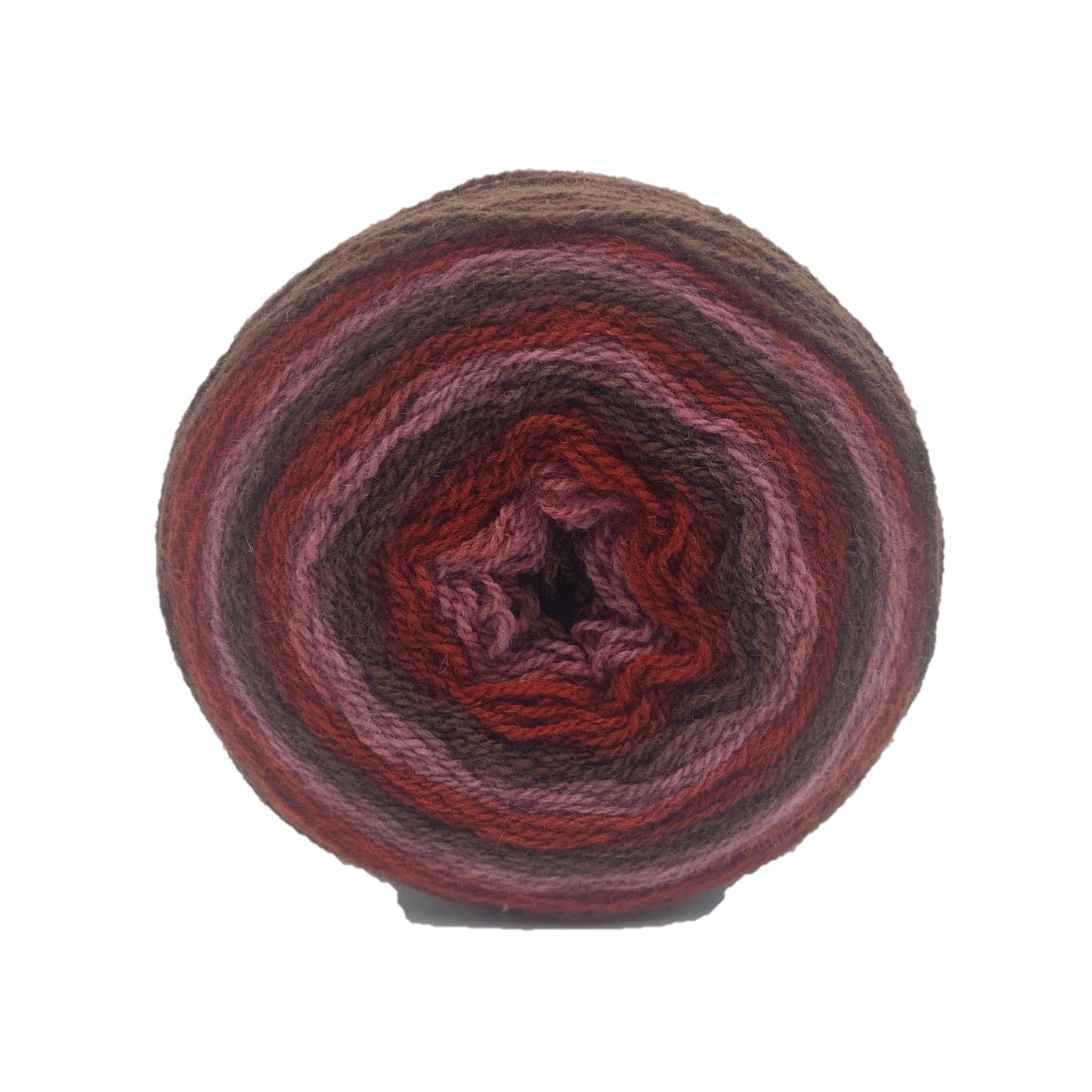 Aade long natural 100% wool yarn Brown-Pink color from up