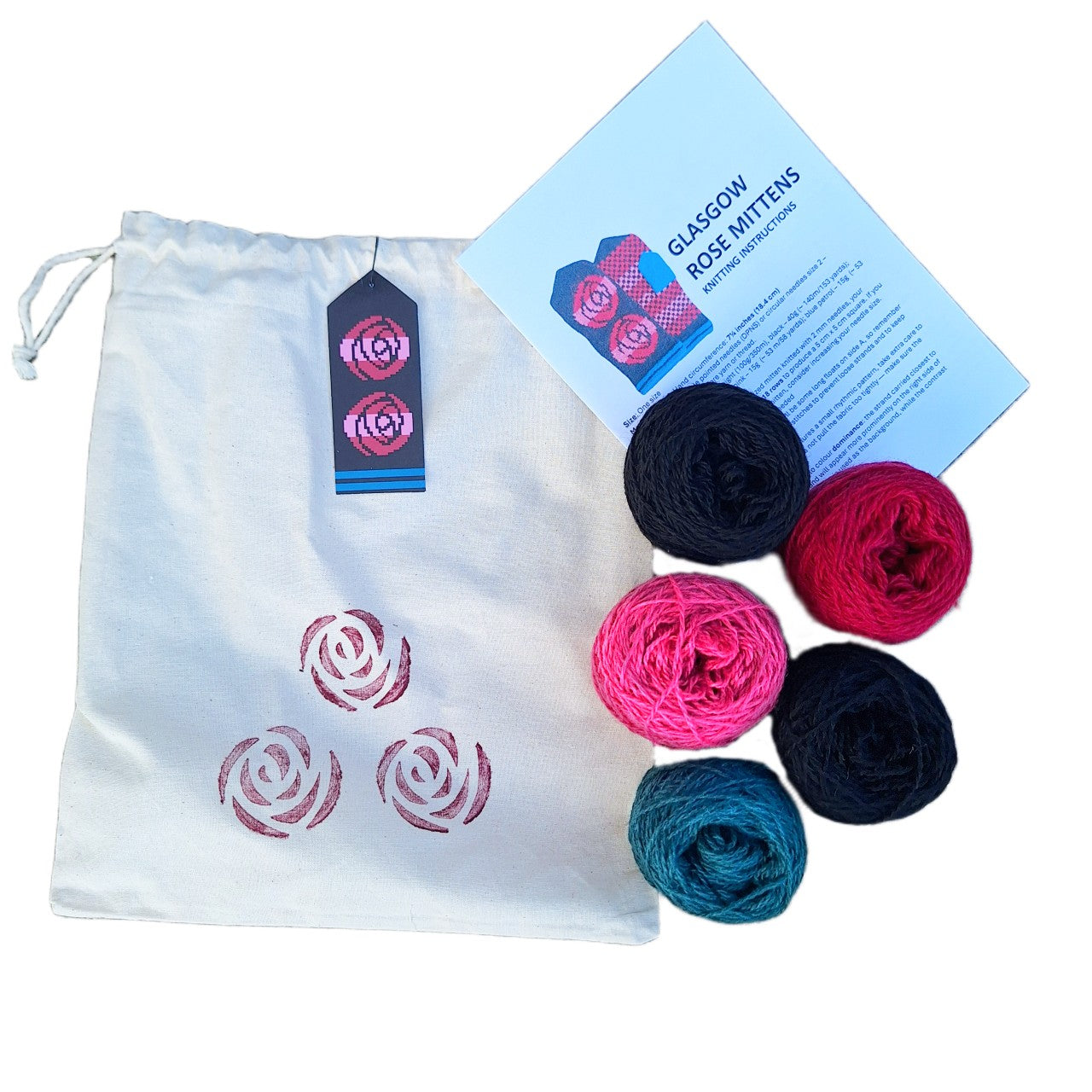 GLASGOW ROSE Mittens Knitting Kit