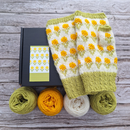 Knitting Kit – DANDELIONS Fingerless Gloves