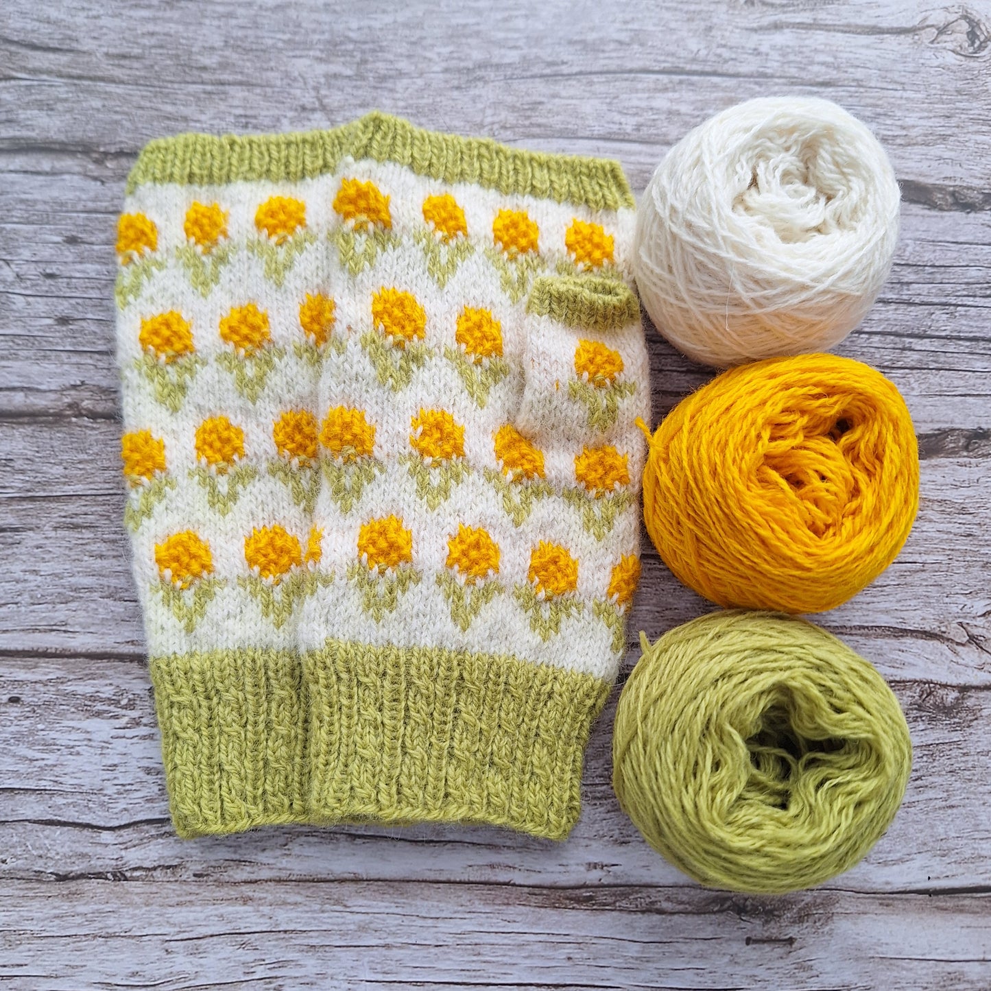 Knitting Kit – DANDELIONS Fingerless Gloves