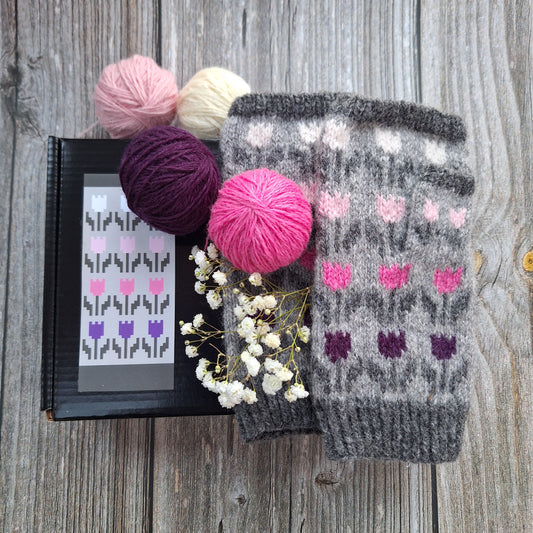TULIP FIELDS Knitting Kit – Fingerless Gloves