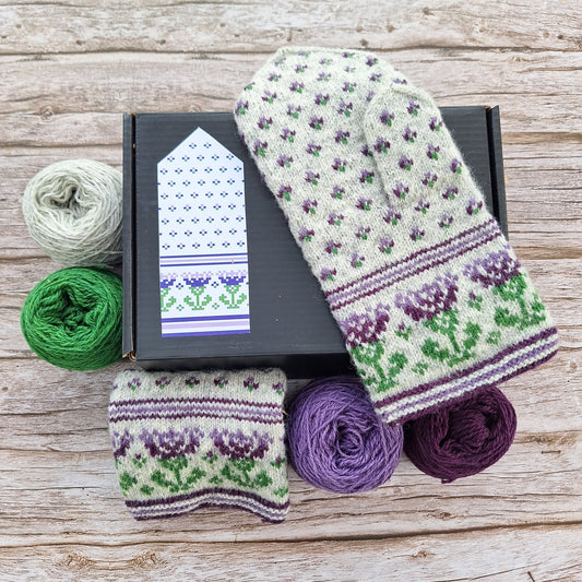 SCOTTISH THISTLE 1 Mittens Knitting Kit
