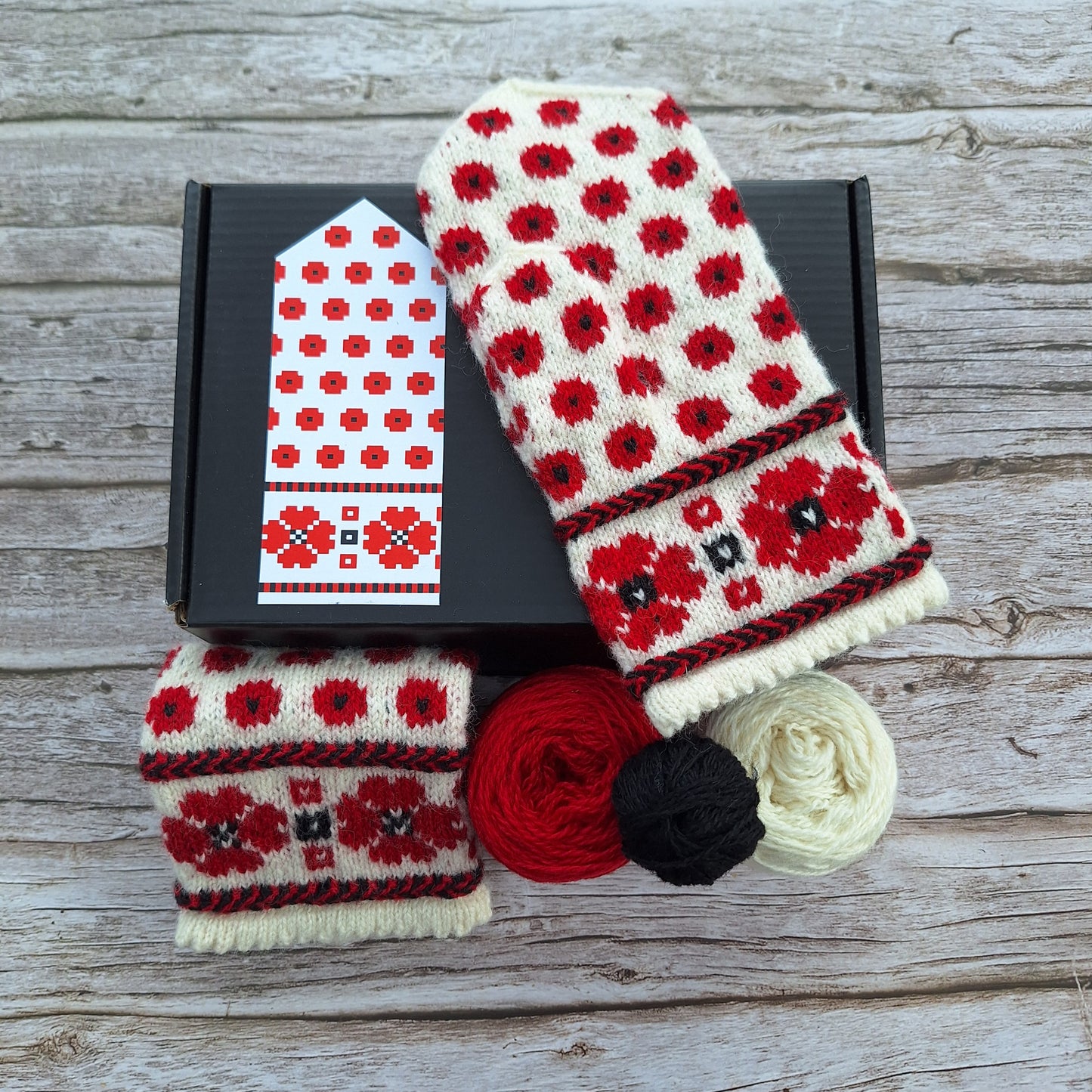 POPPIES Mittens Knitting Kit
