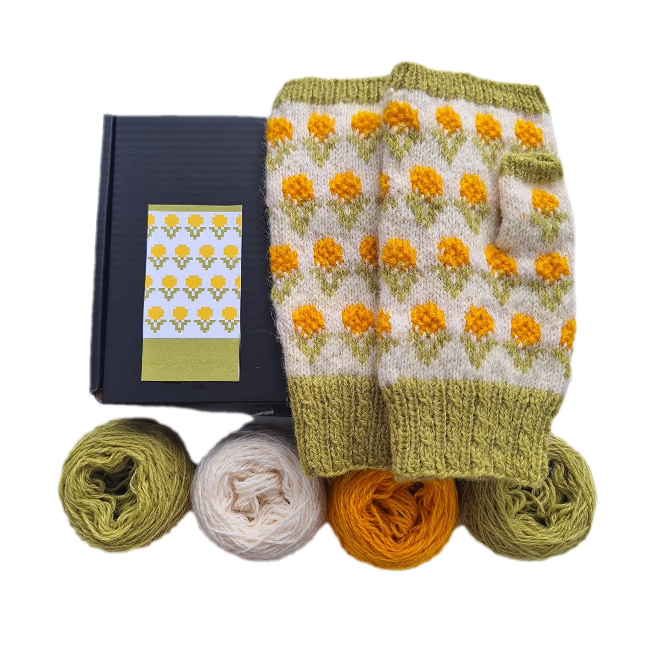 Knitting Kit – DANDELIONS Fingerless Gloves