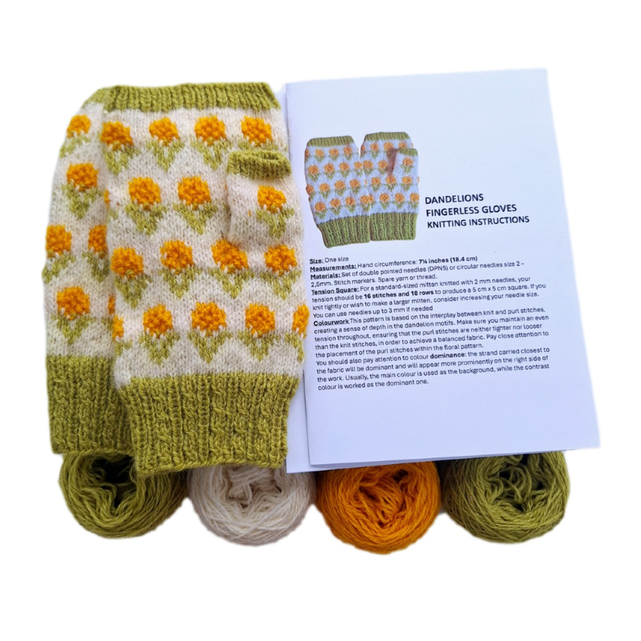 Knitting Kit – DANDELIONS Fingerless Gloves