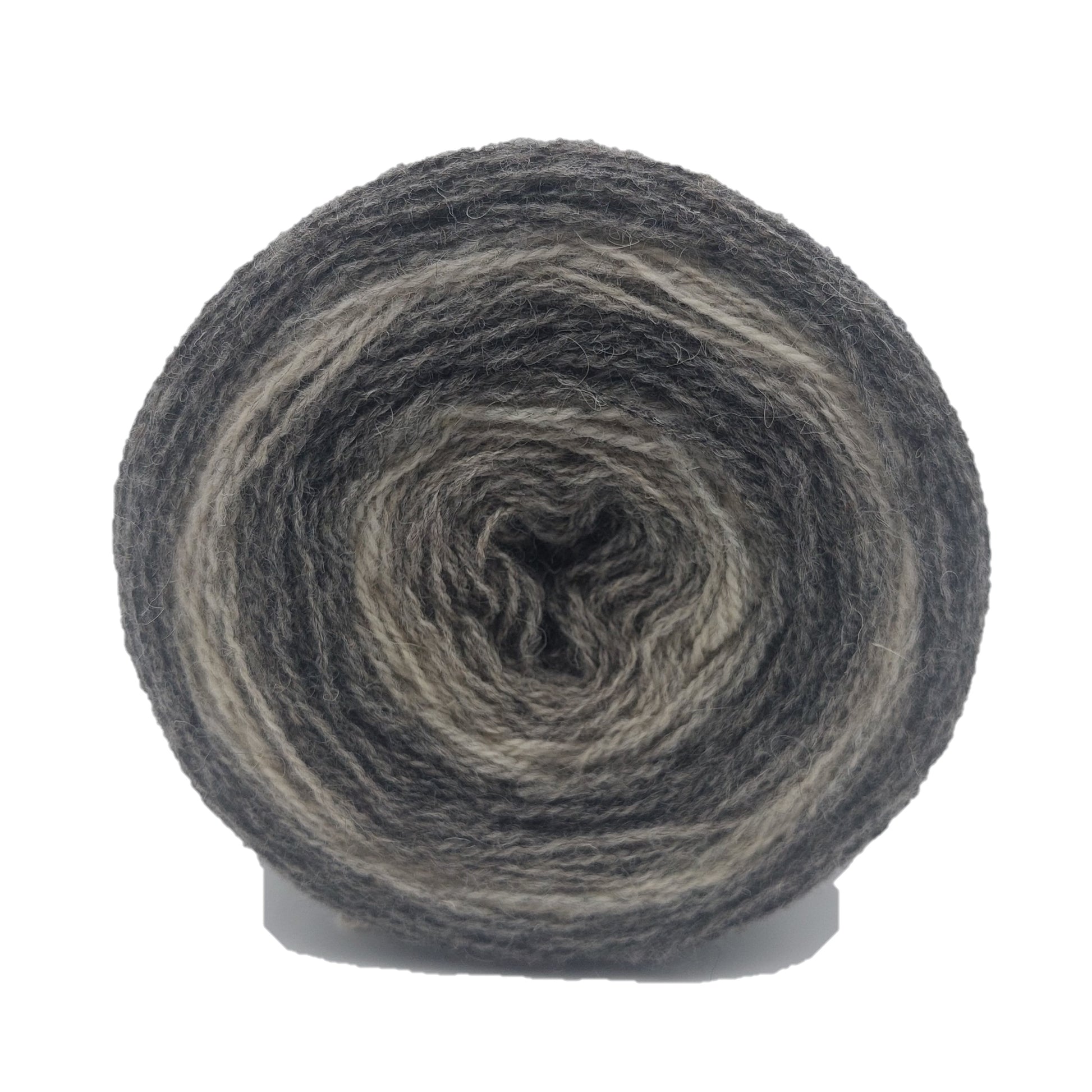 Self striping wool yarn Aade Long Grey Art from front